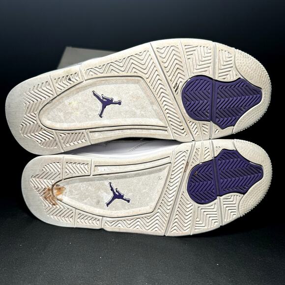 Size 7.5 - Nike Air Jordan 4 Retro Purple Metallic 2020 Men's Shoes - Picture 7 of 8